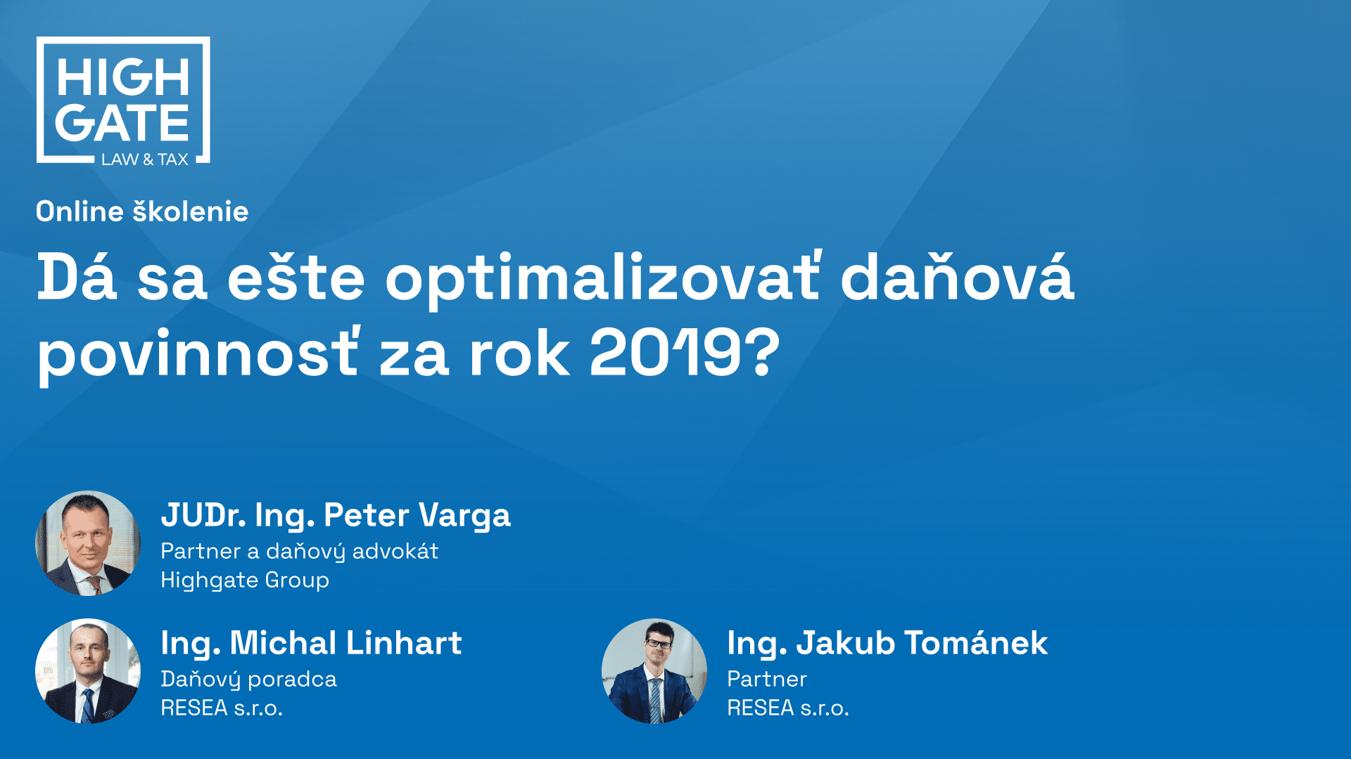 Dá sa ešte optimalizovať daňová povinnosť za rok 2019 – Webinár 2020