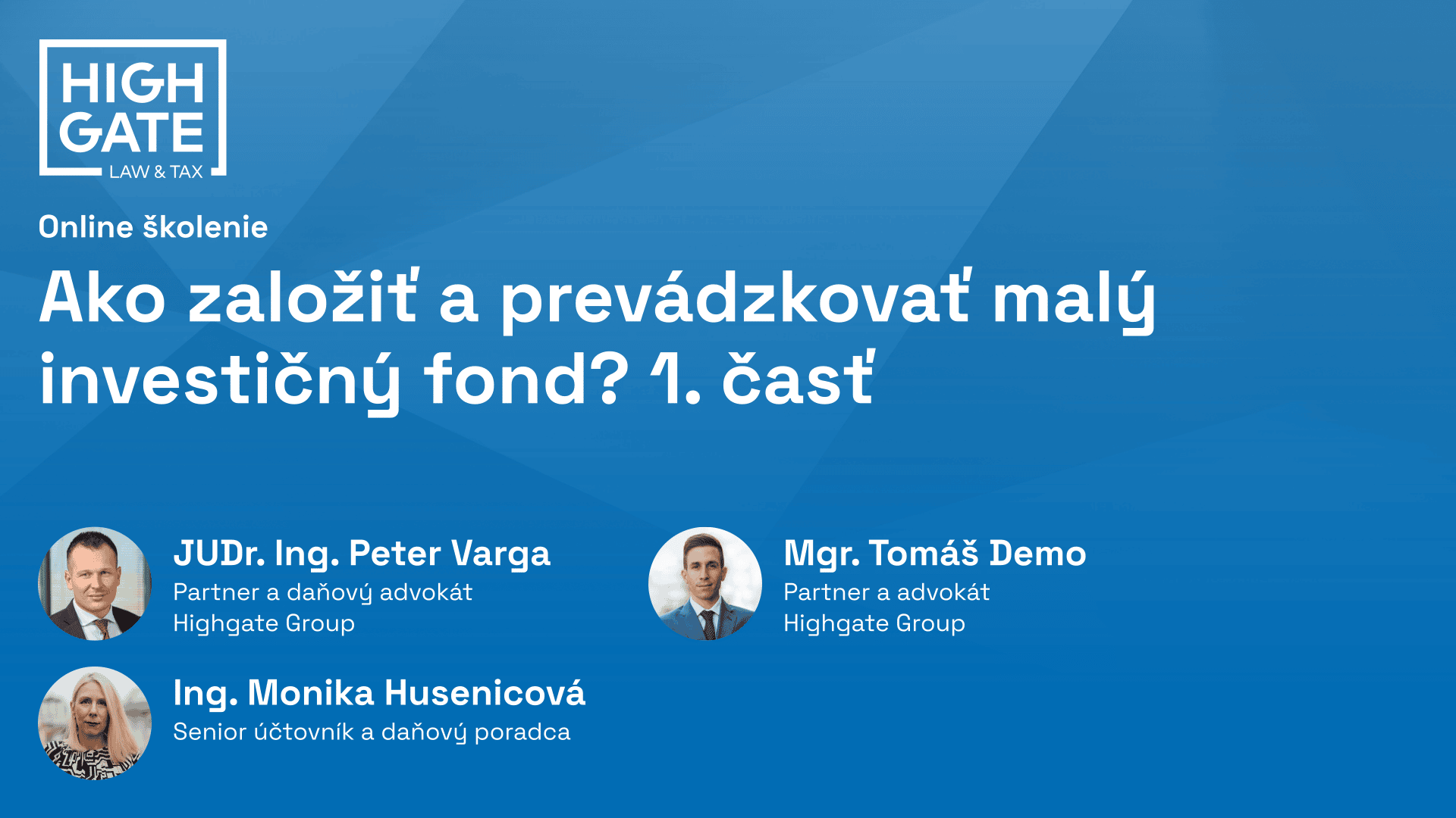 Ako založiť a prevádzkovať malý investičný fond? 1. časť - 2020