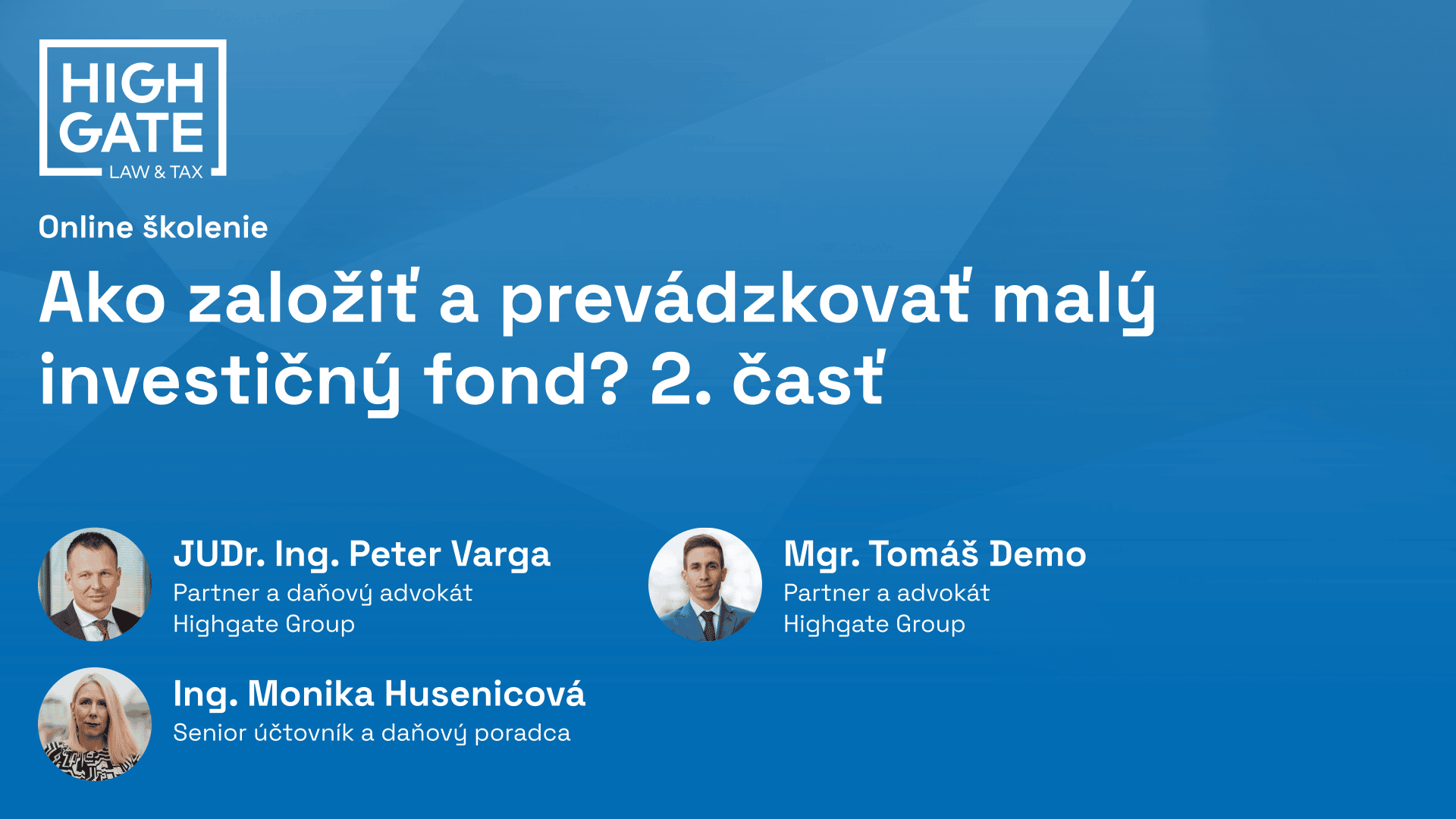 Ako založiť a prevádzkovať malý investičný fond? 2. časť - 2020