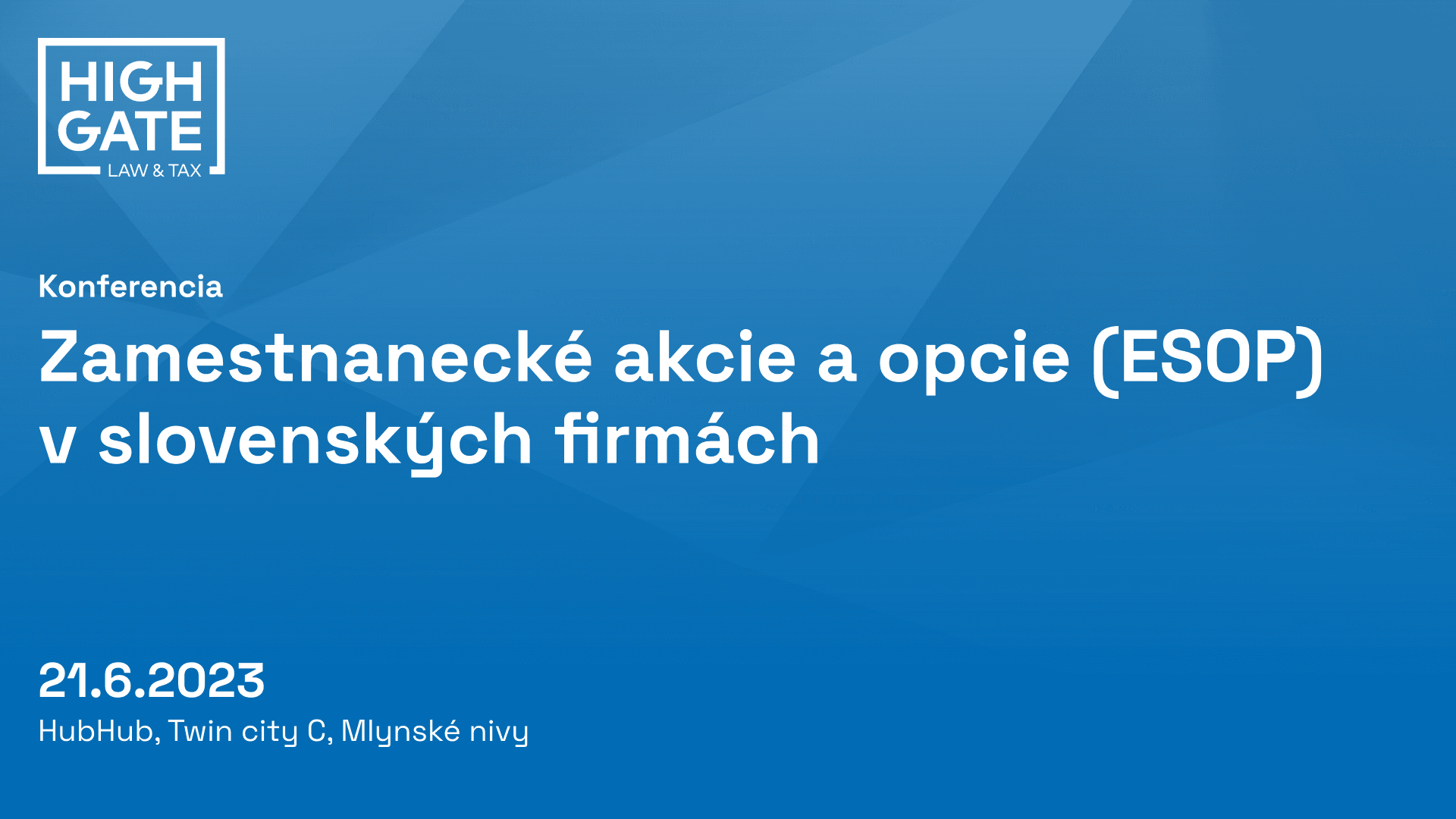 Konferencia - Zamestnanecké akcie a opcie (ESOP) v slovenských firmách
