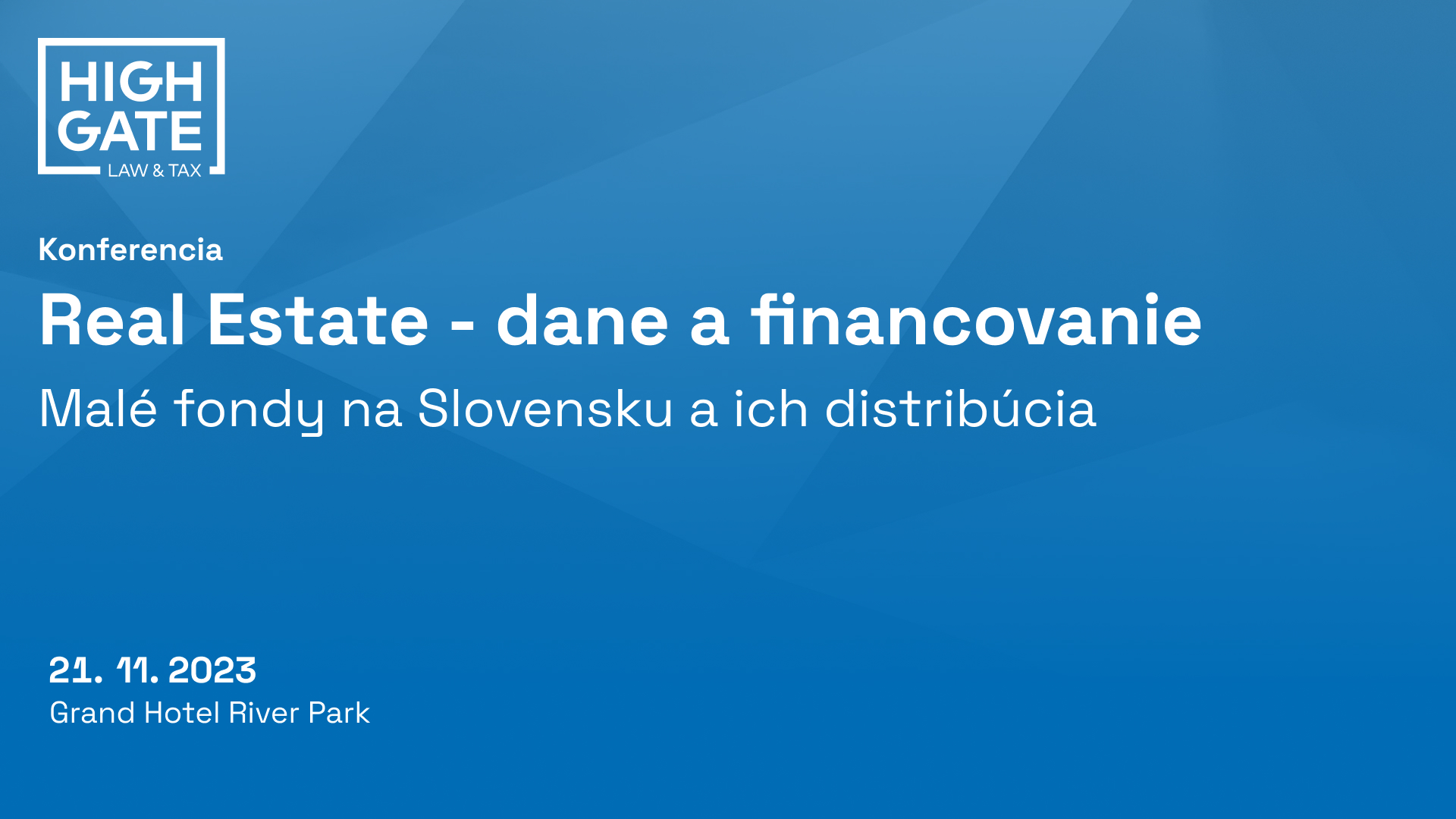 Videozáznam z konferencie Real Estate - dane a financovanie. Panel:  Malé fondy na Slovensku a ich distribúcia